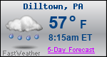 Weather Forecast for Dilltown, PA