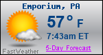 Weather Forecast for Emporium, PA