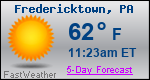 Weather Forecast for Fredericktown, PA
