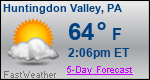 Weather Forecast for Huntingdon Valley, PA