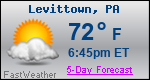 Weather Forecast for Levittown, PA