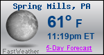 Weather Forecast for Spring Mills, PA