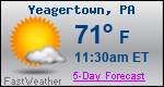 Weather Forecast for Yeagertown, PA