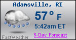 Weather Forecast for Adamsville, RI