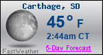 Weather Forecast for Carthage, SD