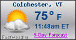 Weather Forecast for Colchester, VT