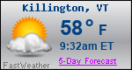 Weather Forecast for Killington, VT