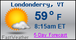 Weather Forecast for Londonderry, VT