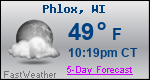 Weather Forecast for Phlox, WI