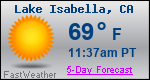 Weather Forecast for Lake Isabella, CA