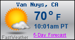 Weather Forecast for Van Nuys, CA