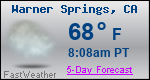 Weather Forecast for Warner Springs, CA