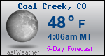 Weather Forecast for Coal Creek, CO