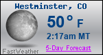 Weather Forecast for Westminster, CO