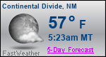 Weather Forecast for Continental Divide, NM