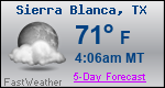 Weather Forecast for Sierra Blanca, TX