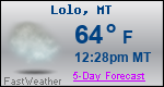 Weather Forecast for Lolo, MT