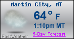 Weather Forecast for Martin City, MT