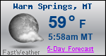 Weather Forecast for Warm Springs, MT