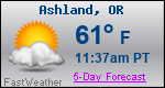 Weather Forecast for Ashland, OR