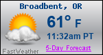 Weather Forecast for Broadbent, OR