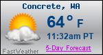 Weather Forecast for Concrete, WA