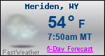 Weather Forecast for Meriden, WY