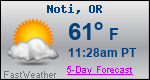 Weather Forecast for Noti, OR