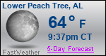 Weather Forecast for Lower Peach Tree, AL