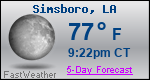 Weather Forecast for Simsboro, LA
