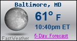 Weather Forecast for Baltimore, MD