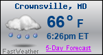 Weather Forecast for Crownsville, MD