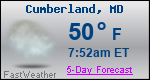 Weather Forecast for Cumberland, MD