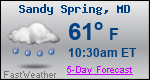 Weather Forecast for Sandy Spring, MD