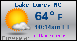 Weather Forecast for Lake Lure, NC