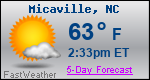 Weather Forecast for Micaville, NC