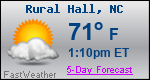 Weather Forecast for Rural Hall, NC