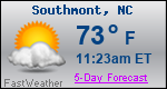 Weather Forecast for Southmont, NC
