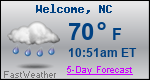 Weather Forecast for Welcome, NC