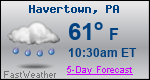 Weather Forecast for Havertown, PA