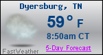 Weather Forecast for Dyersburg, TN