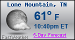 Weather Forecast for Lone Mountain, TN