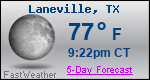Weather Forecast for Laneville, TX