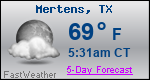 Weather Forecast for Mertens, TX