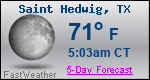 Weather Forecast for Saint Hedwig, TX