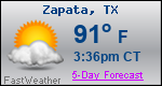 Weather Forecast for Zapata, TX