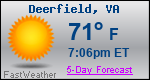 Weather Forecast for Deerfield, VA