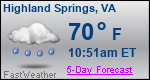 Weather Forecast for Highland Springs, VA