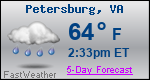 Weather Forecast for Petersburg, VA