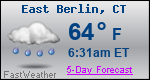 Weather Forecast for East Berlin, CT